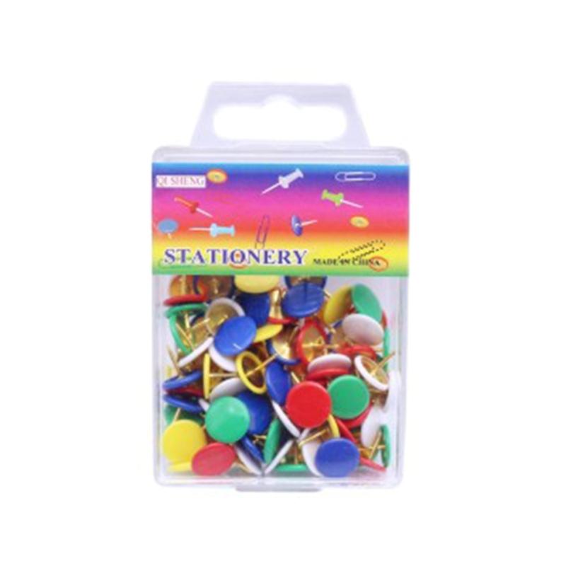 100Pcs Colors Push Pins Colorful Decorative Thumb Tacks Roundness Head Push Pins