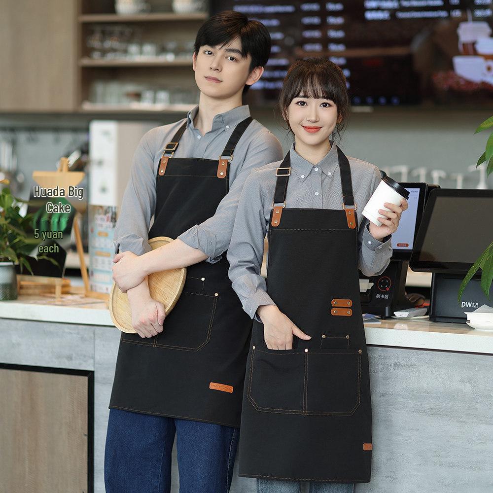High-End Waterproof Canvas Apron for Catering and Dining