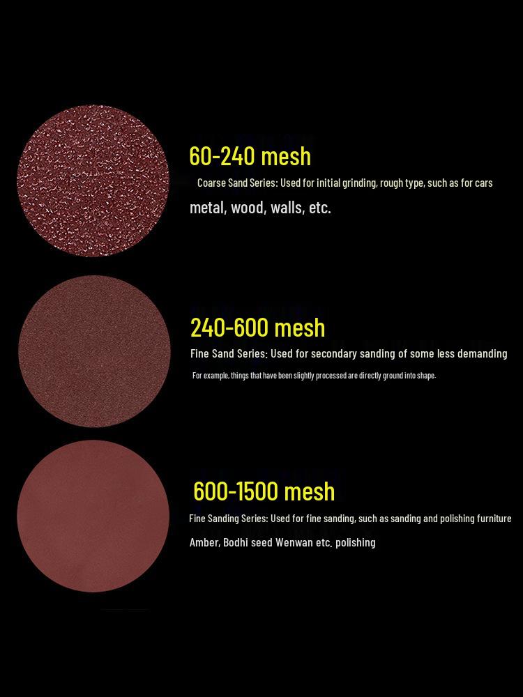 4-Inch Self-Adhesive Flocking Sandpaper Discs for Drill & Grinder - 100mm Polishing & Grinding for Woodworking