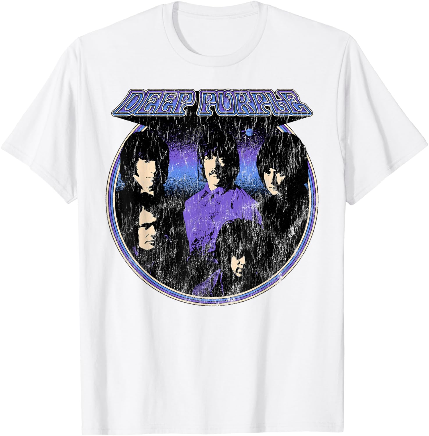 

Deep Purple Vintage Group Circle Photo T-Shirt 5XL різнокольоровий