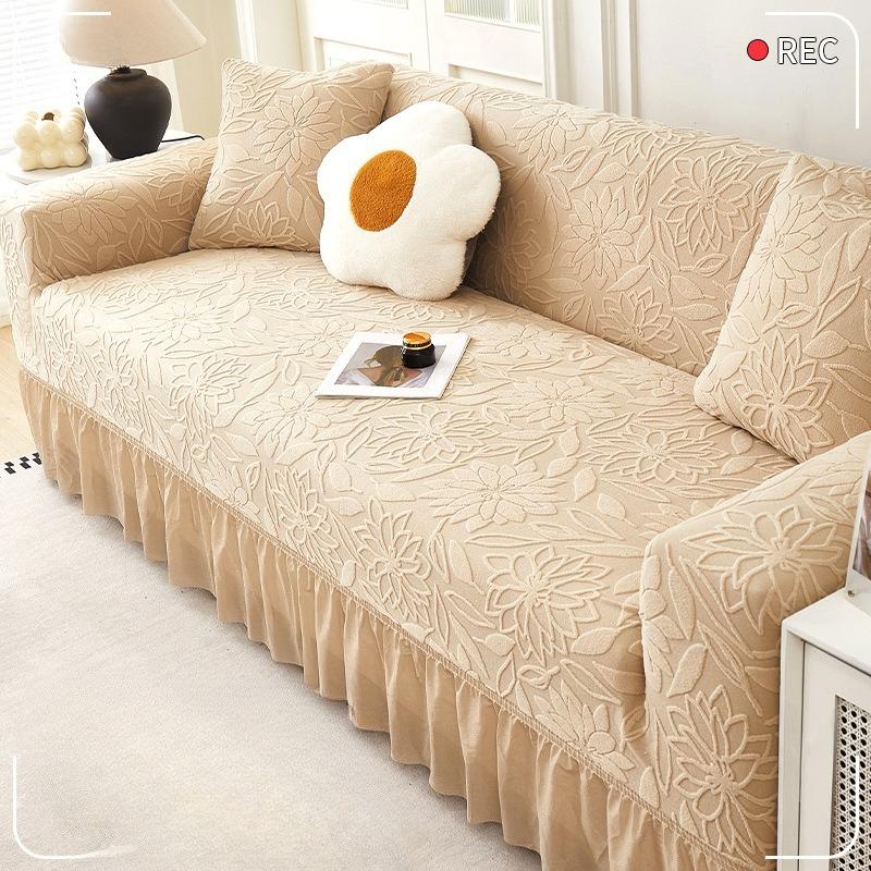 Jacquard Velvet One Piece Sofa Cover All Purpose Set All Season Universal Sofa Cover Anti Slip Seat Cushion Cover Fabric
