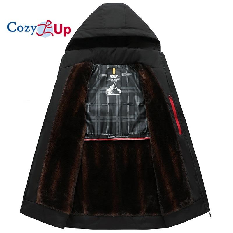 Cozy Up Men's Big and Tall Winter Coat Insulated Military Parka Jacket Waterproof Fleece Lined Thickened Detachable Hood