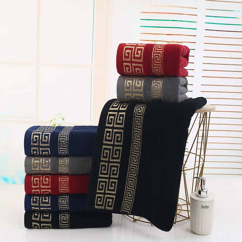 Embroidered Bath Cotton Towel Washcloth Solid Color Extra Thick Daily Women Men