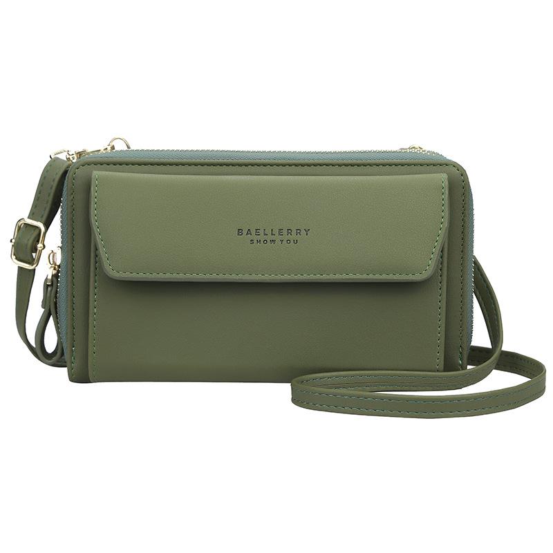 Borsa a tracolla mini da donna con doppia cerniera stile coreano - Porta telefono cellulare e portafoglio quadrato piccolo di alta gamma