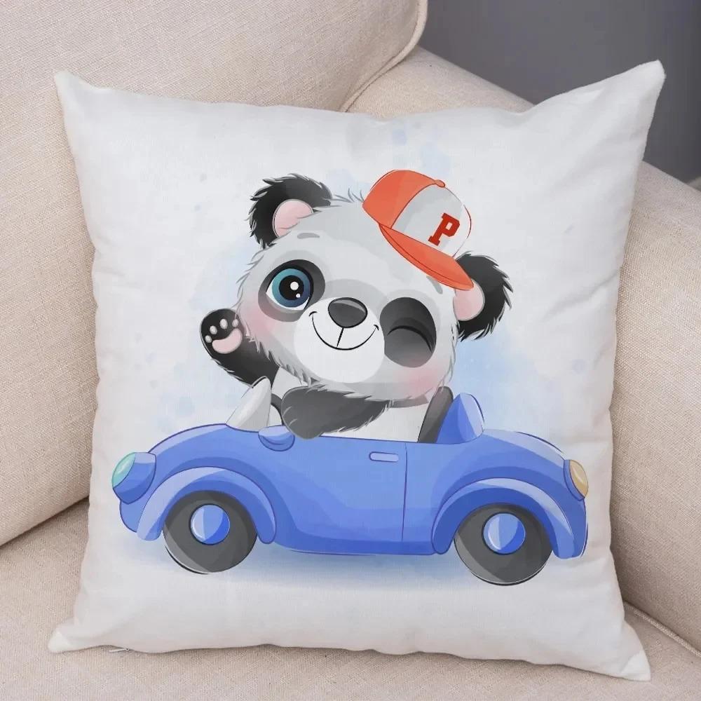 Kreslený Čínský Panda Dekorativní Povlak na Polštář Ozdoby do Auta Kancelář Obývací Pokoj Pohovka Domácí Povlak na Polštář