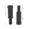 1 Pair Long Black Silver Motorcycle Rear Mirror Adapter Fits M8 8mm Clockwise Counterclockwise