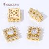 18K Gold Plated Brass Zircon Beads,Heart Spacer Beads For Jewelry Making Supplies,Metal Separator Beads,Bracelets Accessories