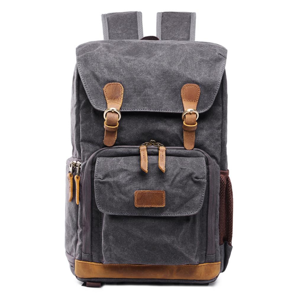 

Unisex Canvas Waterproof Photography Outdoor Wear-resistant Large Camera Backpack dark grey #1