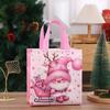 StoBag Pink Christmas Gift Bags Cute Santa Sleigh Design Non-Woven Holiday Tote Bags for Girls’ Winter Parties and Candy