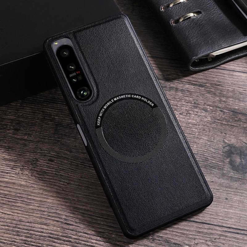 

Luxury PU Leather Wireless Charge Magnetic Case For Sony Xperia 10VII 1IV 5III 1VI 10V 1V 5V 10VI 5VI 1VII Shockproof Back Cover Sony Xperia 10 VII