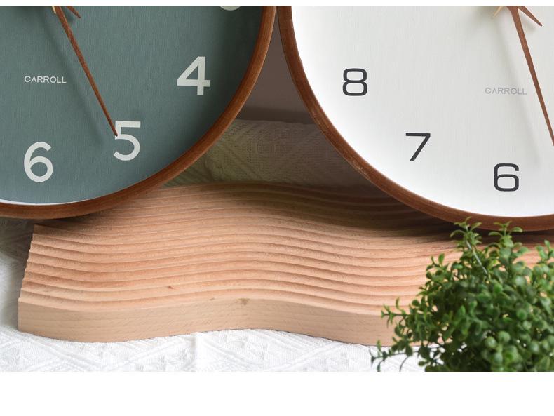 Nordic Solid Wood Silent Quartz Wall Clock - Creative Design for Living Room, Bedroom, Home Decor