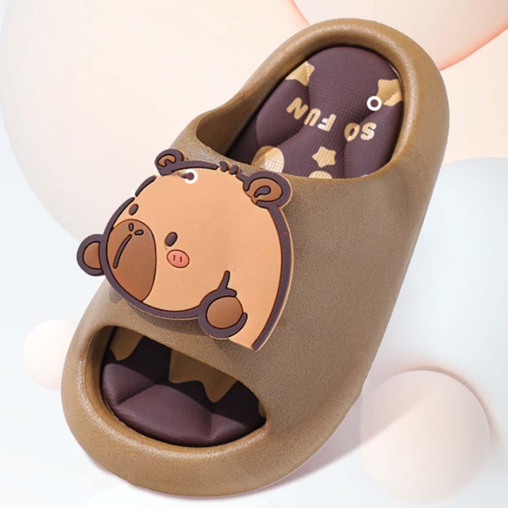 Thickened Cartoon Animal Slippers PVC Children's Bathroom Sandals Cute Capybara Slippers  Boys