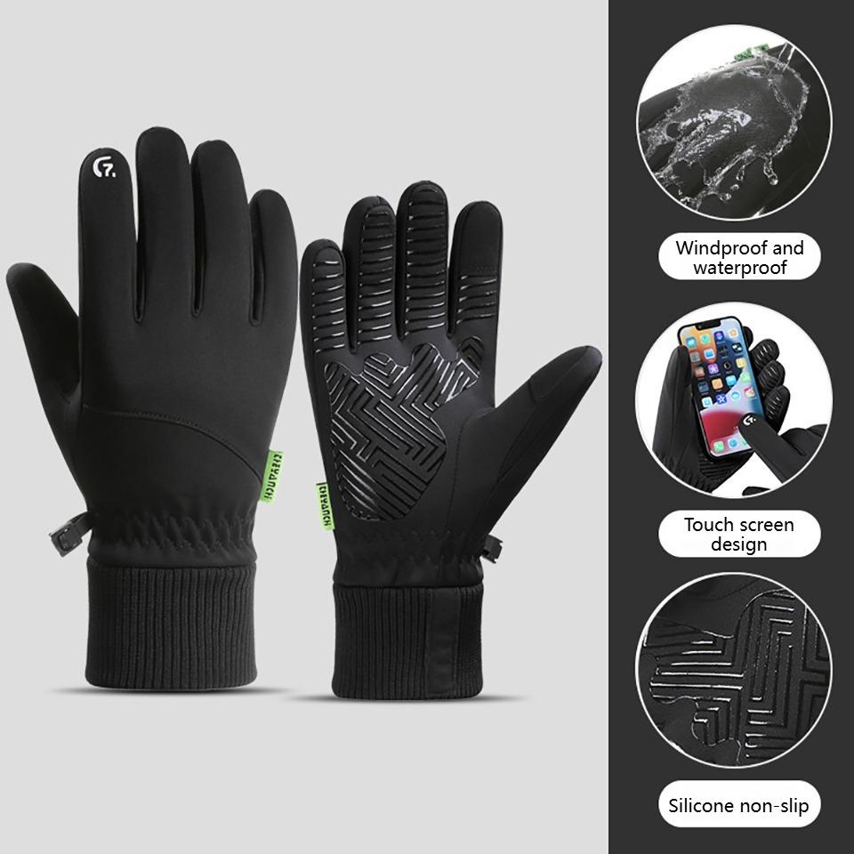 

Getinfit Cycling Gloves Winter Warmth Men Touch Screen Fleece Waterproof Anti-Slip Touch Screen Fishing Hiking Running Sports M