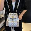 Zaino a rombi con catena zainetto da donna 1011 nuova collezione primavera stile straniero borsa da donna alto valore moda zaino piccolo portatile