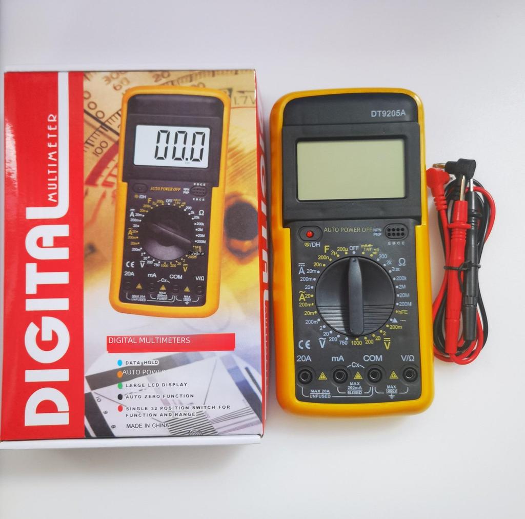 DT9205A Smart Digital Multimeter - High Precision, Anti-Burn, Auto Shut-Off Universal Meter for Electricians