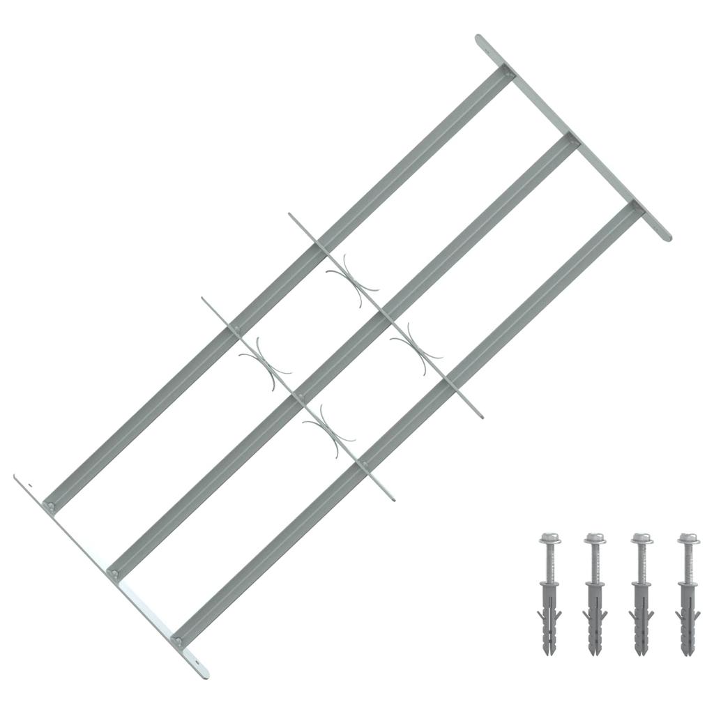 Window Security Grille with 3 Horizontal Bars 3 pcs