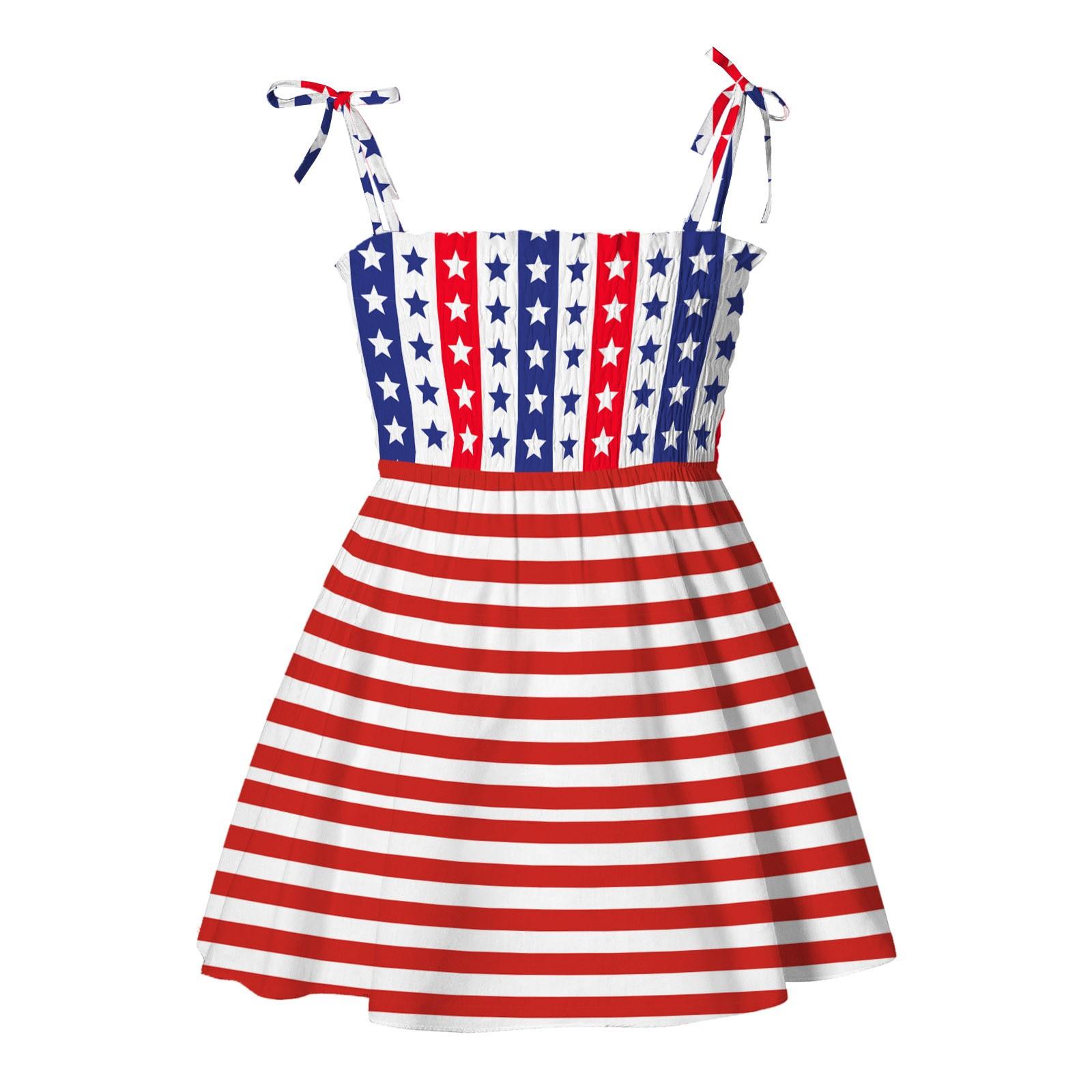 

Summer Children Printing Condole Independence Day Dresses Of The Girls 100