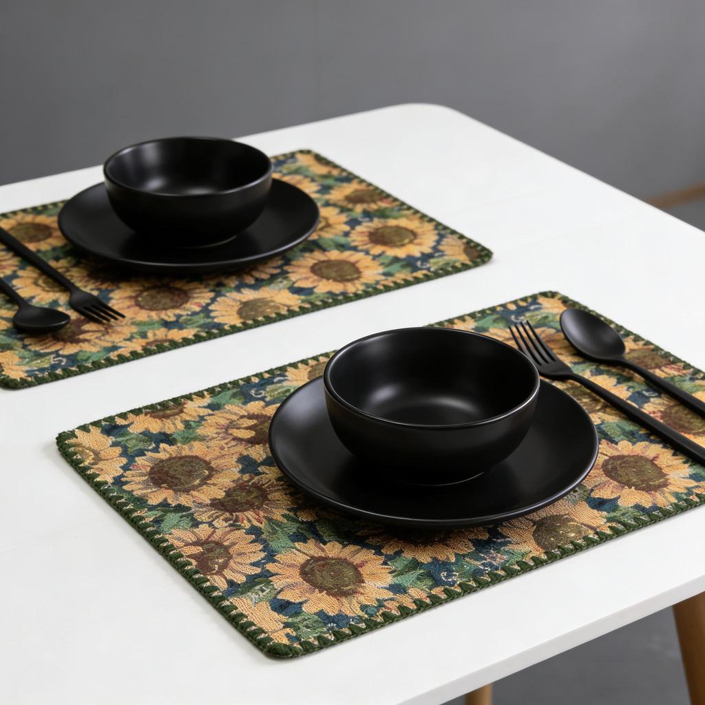 12x18 Inch Washable Cotton Linen Table Mats Easy Clean for Home Kitchen Decor Placemats