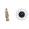 Mary Statue Quiet Indoor Wall Clock Blessed Sculpture Simple Decorative Clocks for Bedroom Cafe