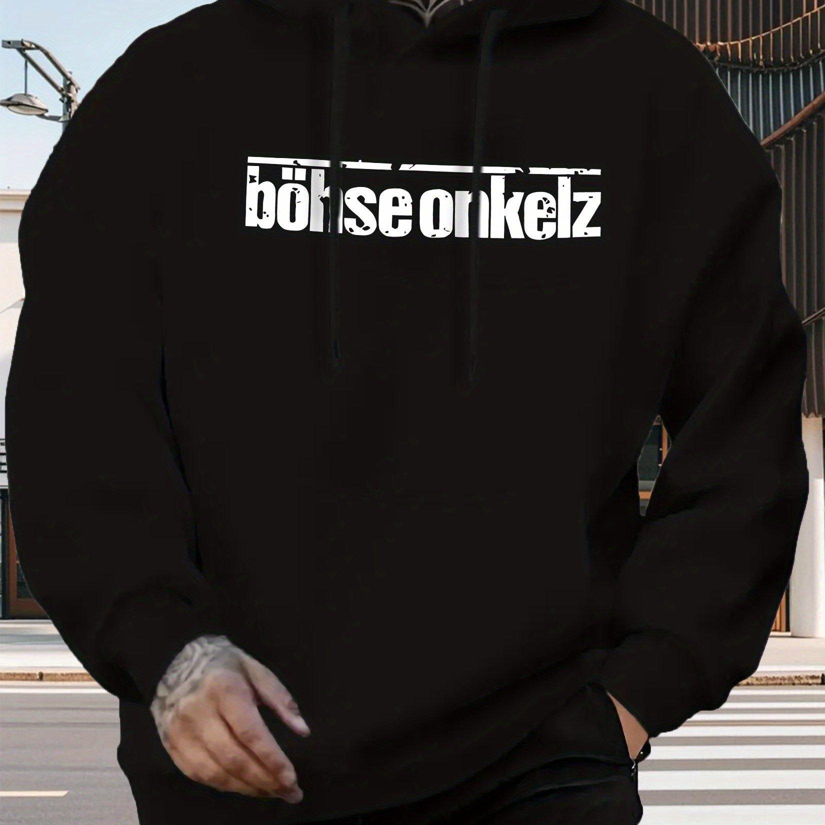 

Men s casual hoodie with polar lining graphic print Böhse Onkelz outdoor jersey all-season jersey S
