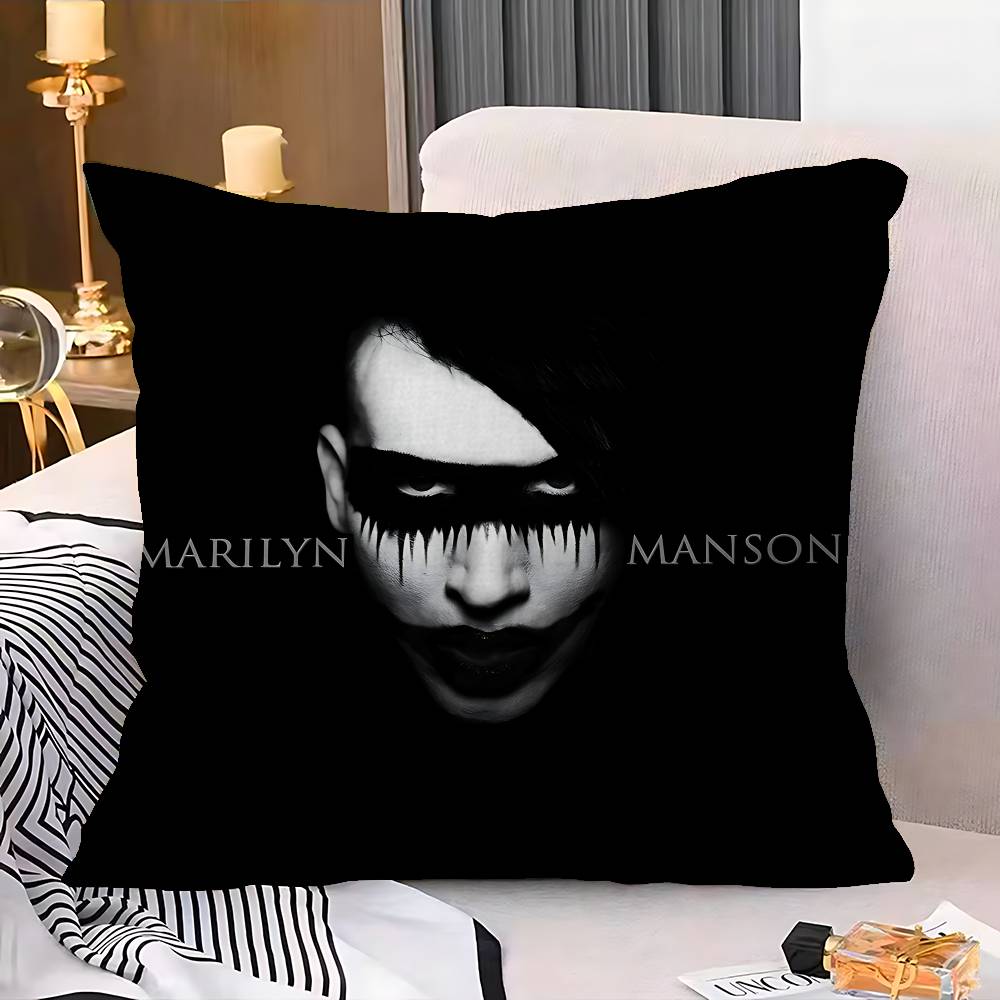 Rock Band M-Marilyn M-Manson Cushion Cover Pillowcase Upholstery Sofa Throw Pillow Home Decor Pillowcas
