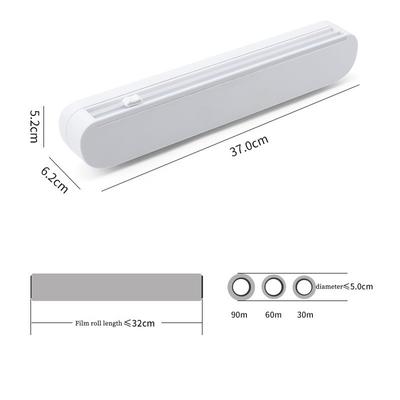 Plastic Wrap Dispenser with Cutter Refillable Food Wrap Dispenser with Slide Cutter Contains A Roll of 12" Food Plastic Wrap