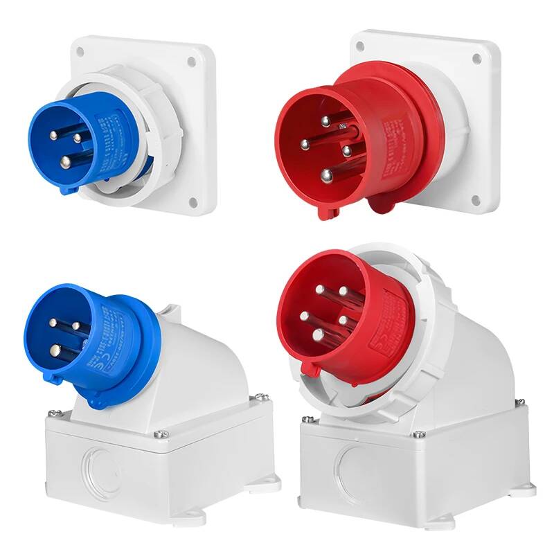 Waterproof IP67 Reverse Industrial Plug Aviation Socket Three-Phase 16/32A Connector 3-Pin 4-Pin 5-Pin Concealed Flush