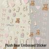 Sweet Dreams Pink Plush Bunny & Bear Heart Nail Art Stickers - Girly Bow Design