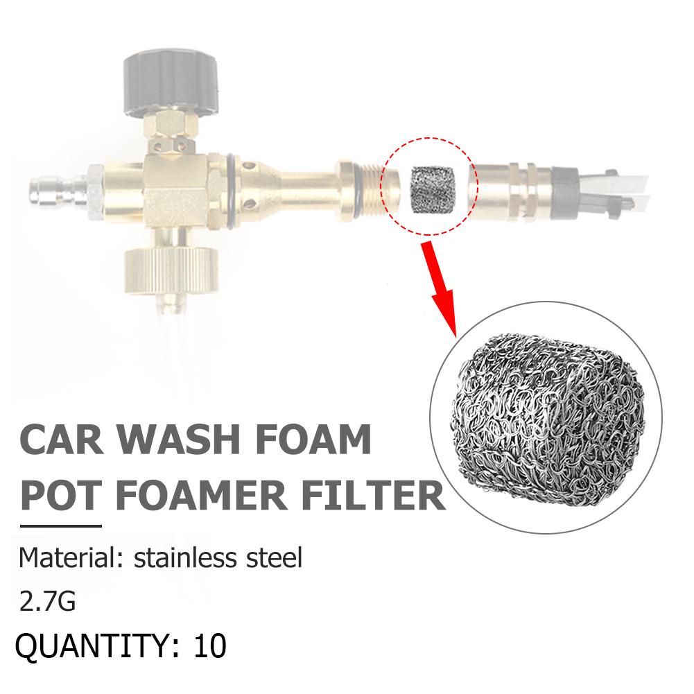 10Pcs Foam Cannon Lance Mesh Filter 2.7g / 3.7g Stainless Steel Foam Lance Strainer Net Replacement Filter Generator Accessories