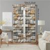 2 pcs, versatile polyester transparent curtains for home decoration Imitation Tile Wall Pattern for use in bedrooms and living