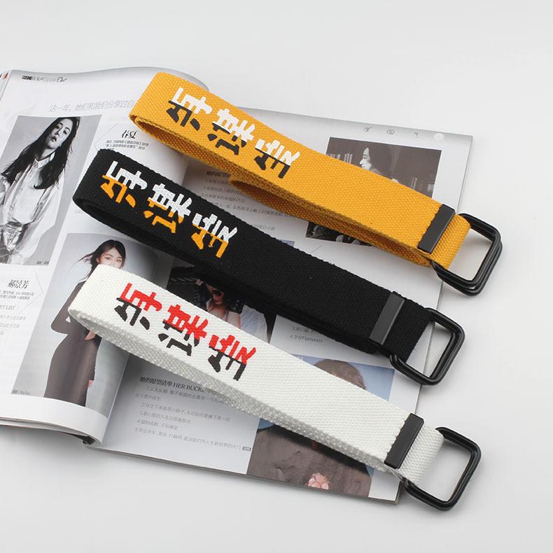 Casual Canvas Belt For Men And Women With Double Ring Buckle For Street Style And Daily Wear