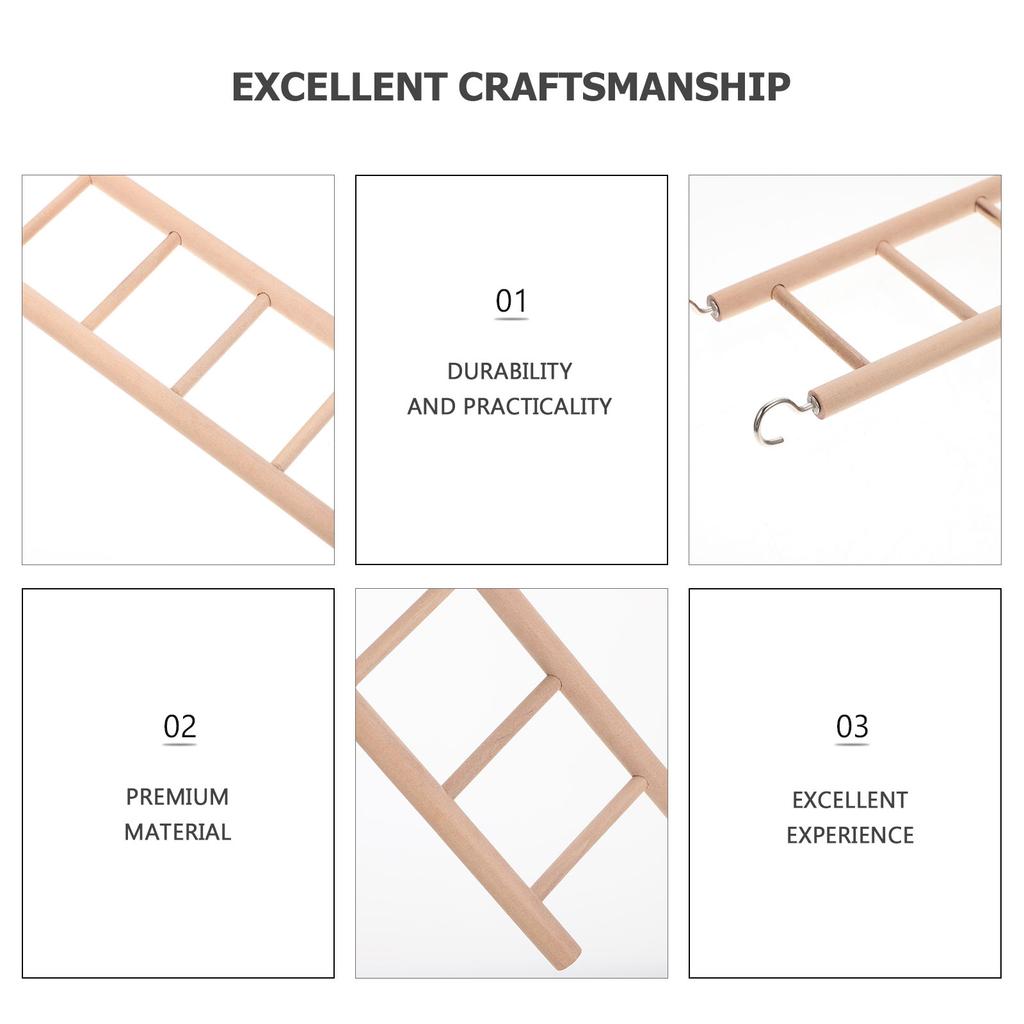4 ks Papoušek Lezecí žebřík Hračka Pták Dřevěné hračky Žebříky pro ptáky Schody Závěsné