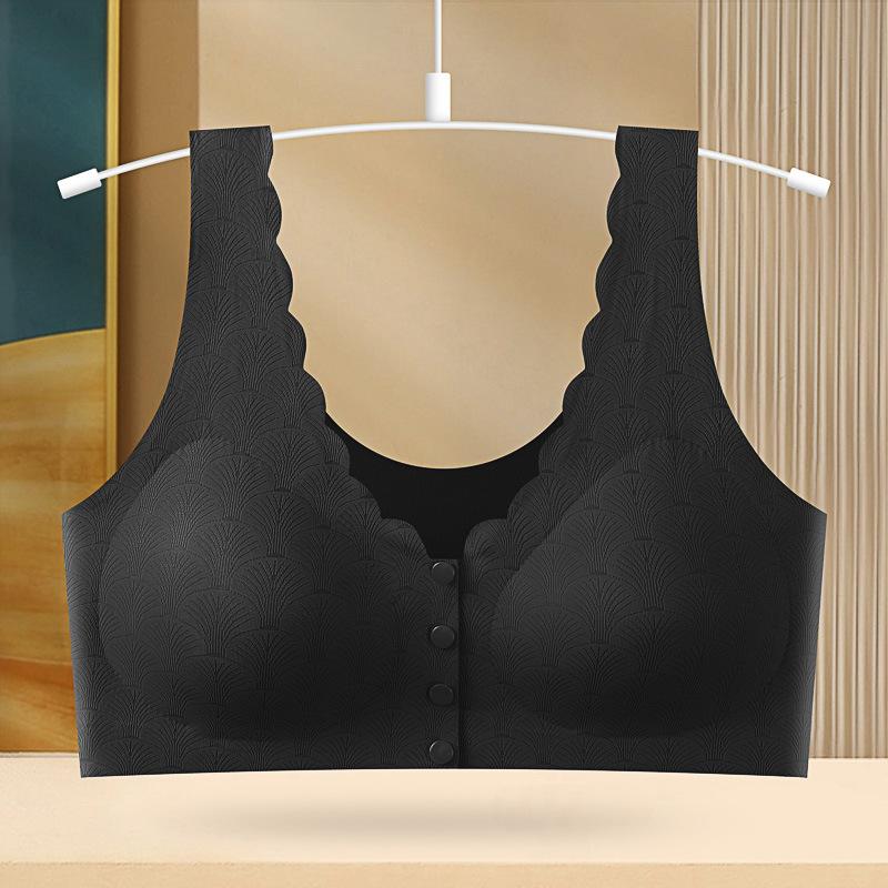 Mom underwear women's bra in the elderly without steel rim vest bra large size sports summer thin