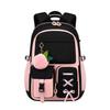 Pink Large Capacity Three-Piece Backpack Set for Junior High School Girls