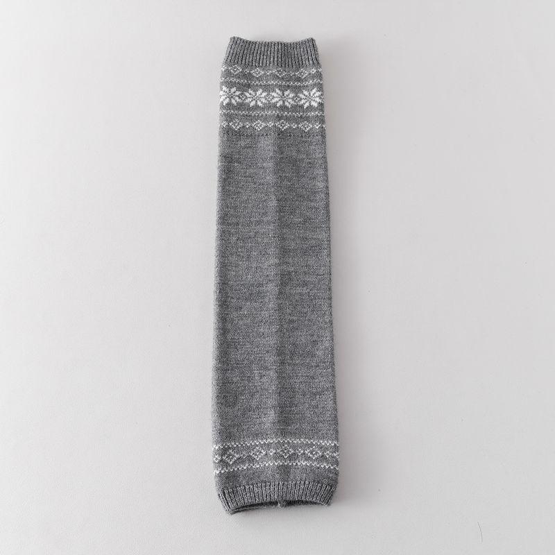 Ретро гетры с узором «Снежинка» в стиле Фэйр-Айл One Size (Snowflake Pattern) серый