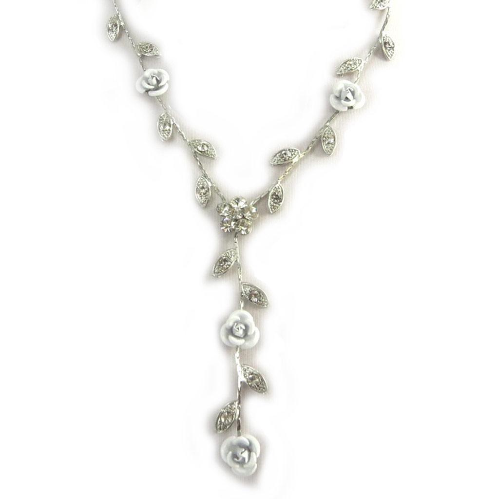 Les Trésors De Lily [M1970] - Collier Créateur 'Paradis Floral' blanc