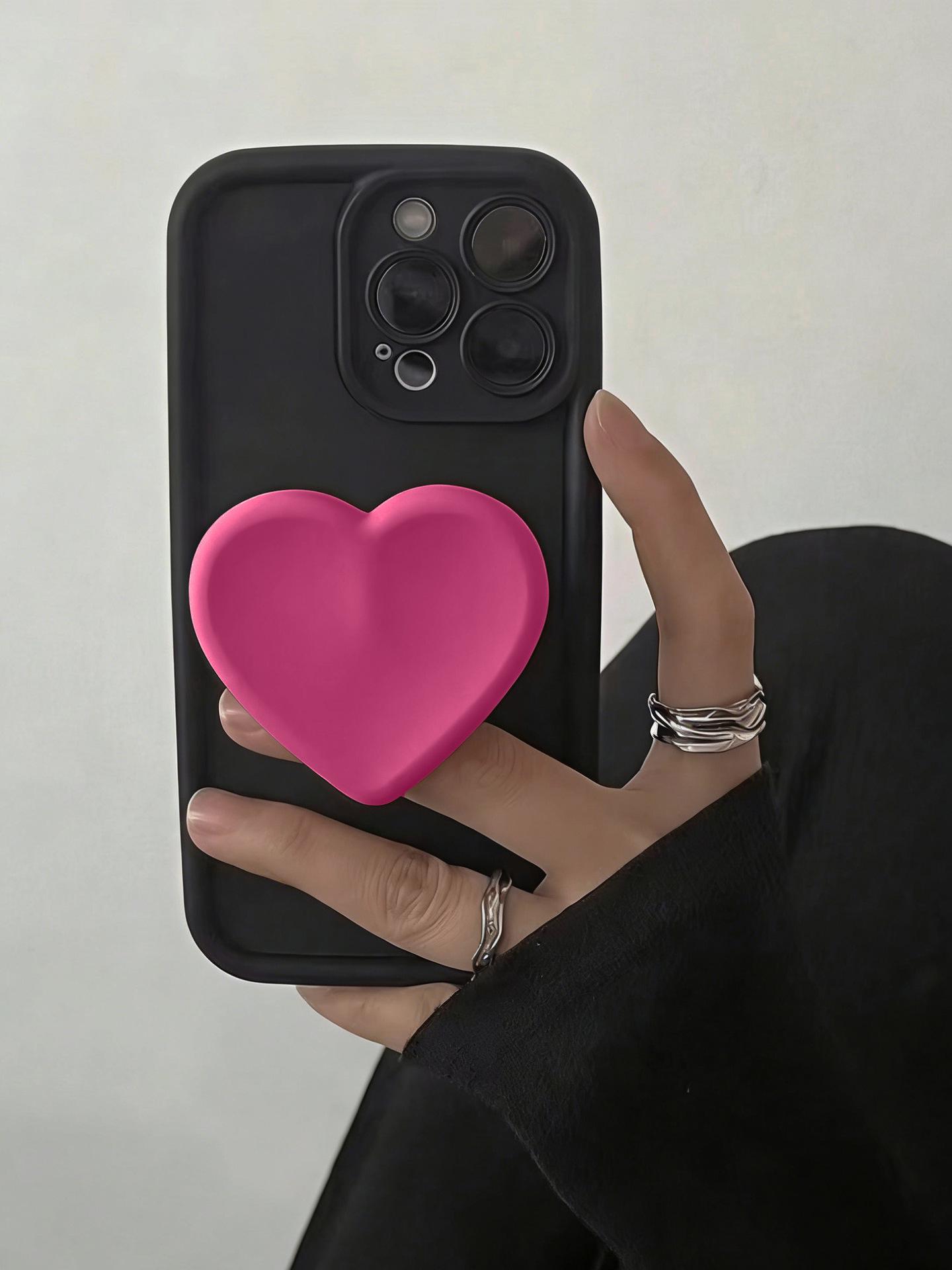 Heart-Shaped Phone Holder: Universal Silicone Airbag Adhesive Stand
