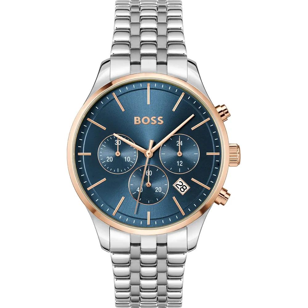 BOSS Avery Blue Dial Silver Stainless Steel Bracelet Men s Quartz Watch 1514158 синий