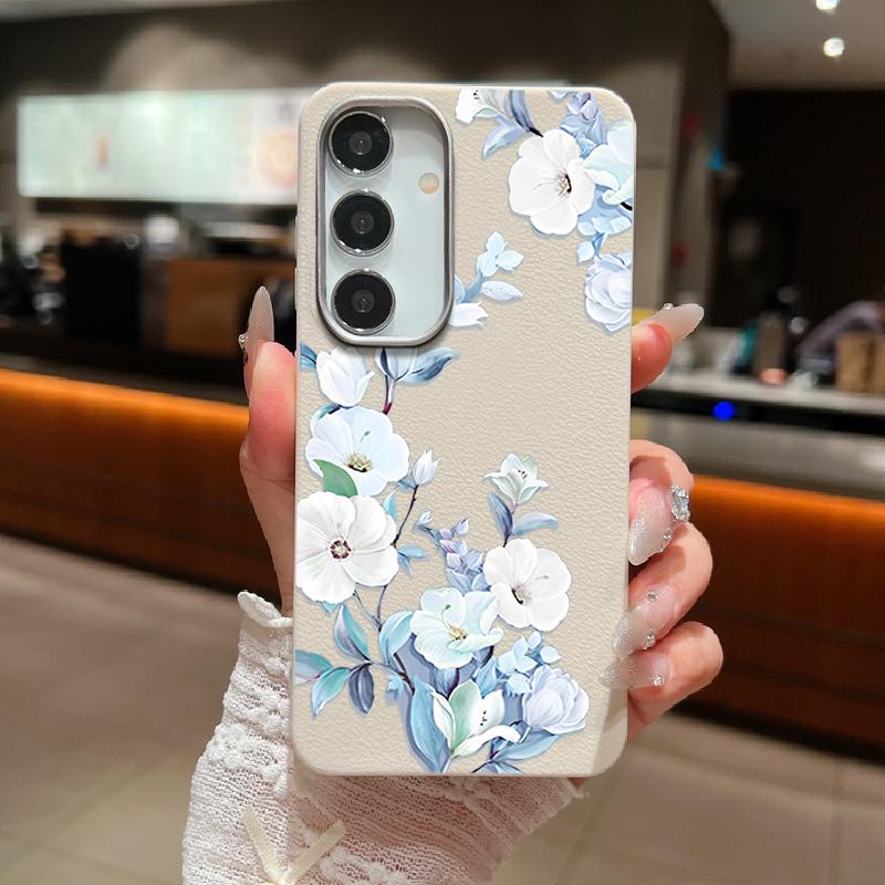 

Ударопрочный мягкий чехол из ТПУ с цветочным узором для Samsung S25 S24 FE S23 Ultra S22 S21 A36 A56 A55 A16 A15 A35 A26 Тонкий матовый кожаный текстурный чехол для телефона Samsung A52 / A52S бежевый