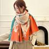 65 * 190cm Podzimní a zimní nový dámský jednobarevný všestranný jednoduchý střapcový šál z imitace kašmíru oboustranný teplý šál atmosféra šál