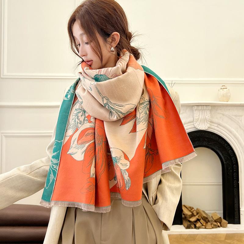 65 * 190 cm Toamnă Și Iarnă Nouă Culoare Solidă Versatil Simplu Imitație Casmir Eșarfă Duble Fețe Eșarfă Călduță Atmosferă Şal