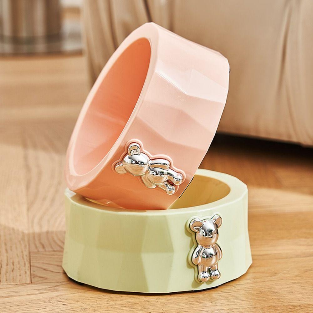 Detachable Pet Food Dispenser Stainless Steel Pet Feeding Basin Anti Knock Bear Pet Bowl  Dogs Cats