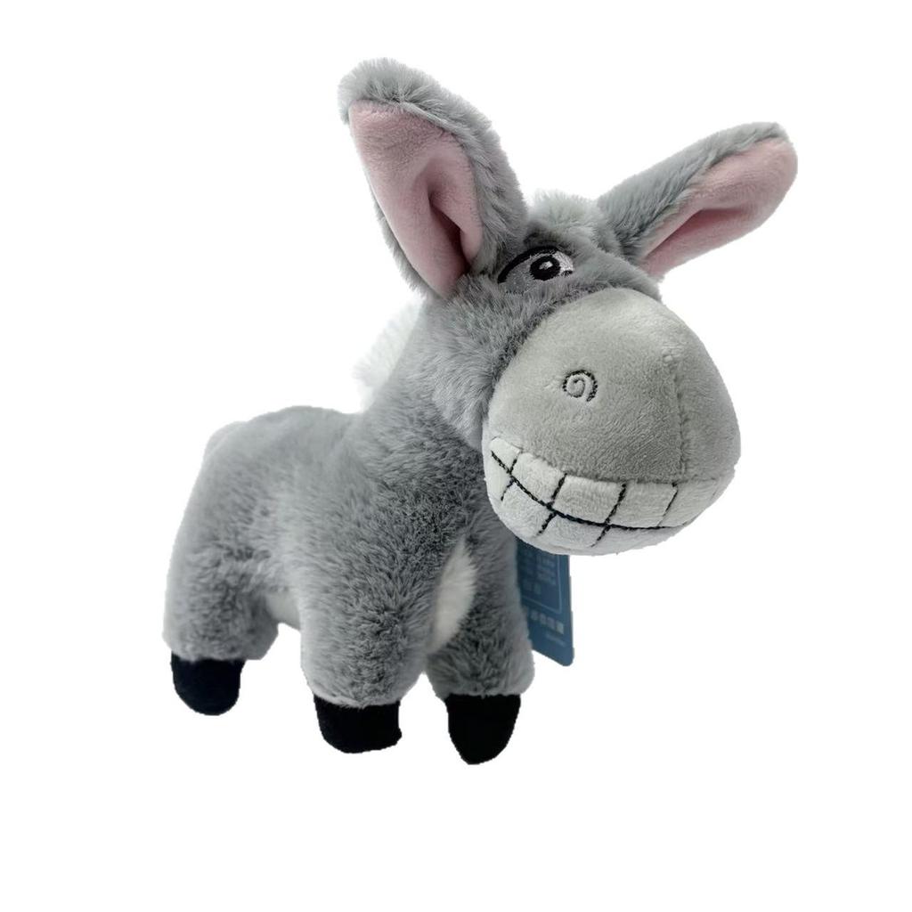 Stubborn Donkey Cartoon Plush Toy & Keychain: Black Donkey with Big Tooth Pendant