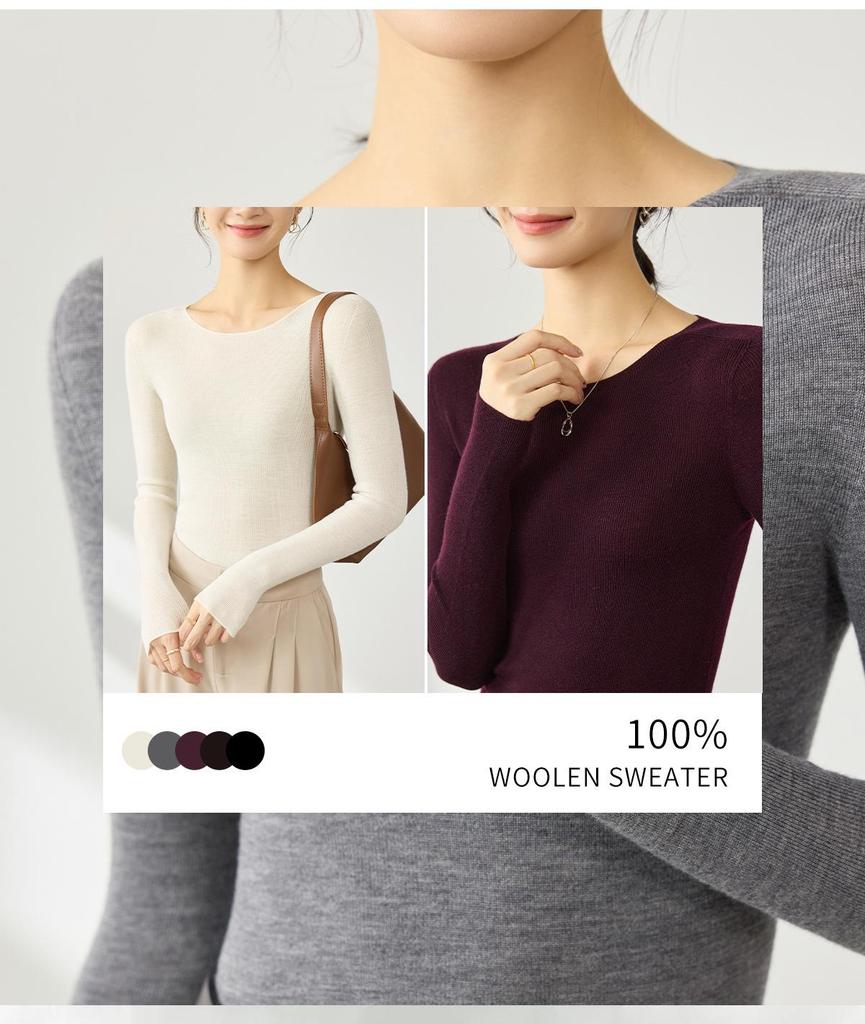 Yangzi Ultra-Fine 18-Gauge Wool One-Shoulder Sweater – Early Autumn Versatile Top