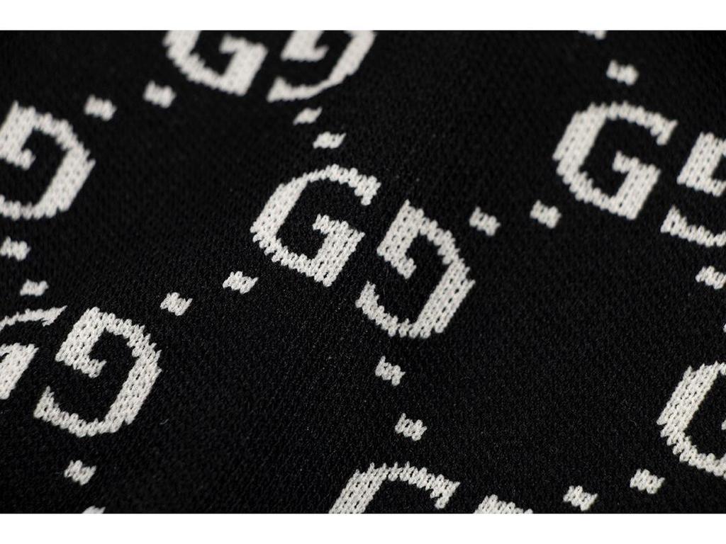 Unisex Trendig Sommar G-bokstav Jacquardstickad Pikétröja med Krage och Korta Ärmar