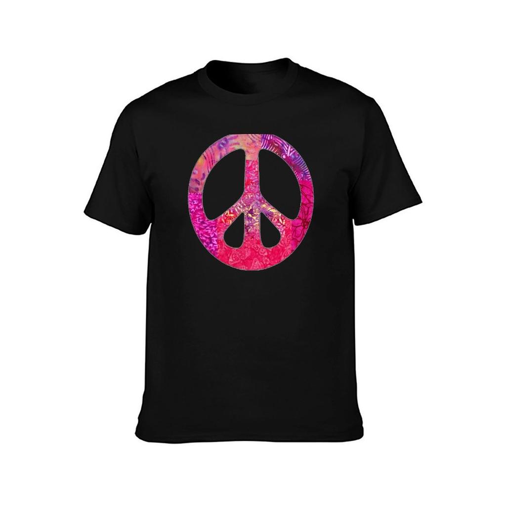 Sweet Pink Peace Sign TShirt Casual Pattern Print Tee Shirt