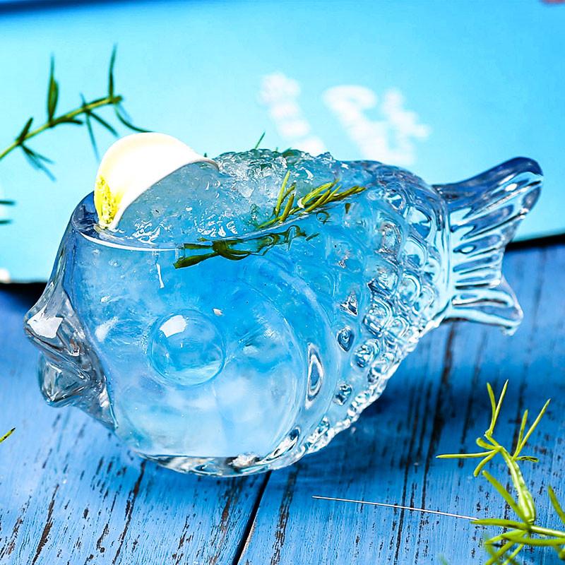 Bicchiere da vino a forma di sirena – Tazza creativa trasparente per pesci, boccale di birra da cocktail irregolare, bicchieri unici per brandy