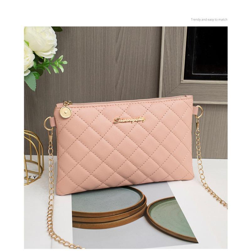 Small Bag, Diamond Grid Shoulder Bag, Women's Makeup Bag