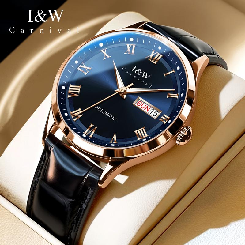 IW New Men`s Leather Automatic Mechanical