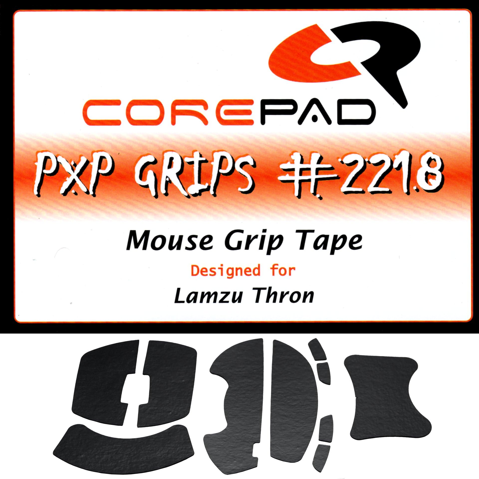 

Corepad PXP Grips Grip Tape for Lamzu ThornLamzu Thorn 4K, 1 Set, Soft Polymer Rubber (Black)